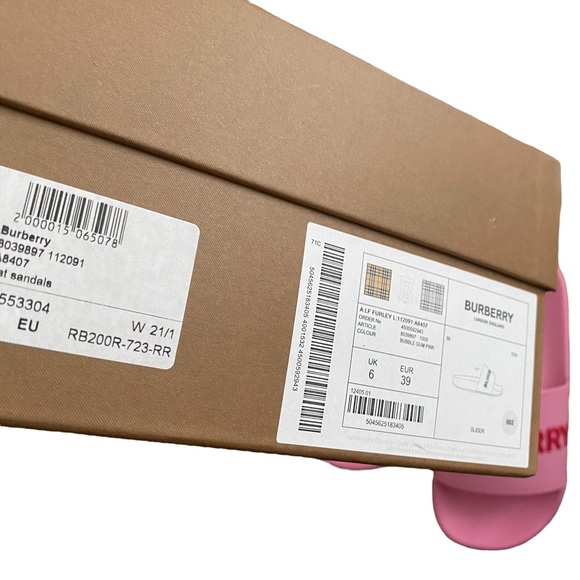 SOLD:Burberry Women's Furley Logo Slide Sandals - Bubblegum Pink, 39EU/9US - Picture 8 of 9